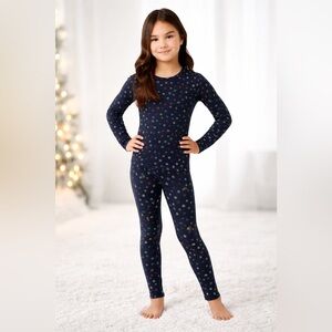 32 Degrees Heat Kids Navy Snowflake Long Sleeve Crew Neck + Legging Set